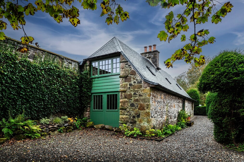 Completed slate roof on Scottish cottage