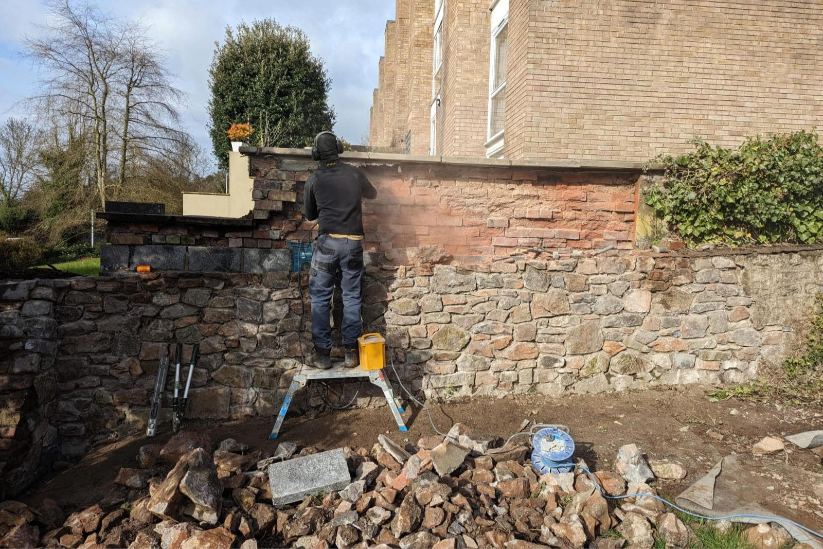 Quality stone wall restoration work