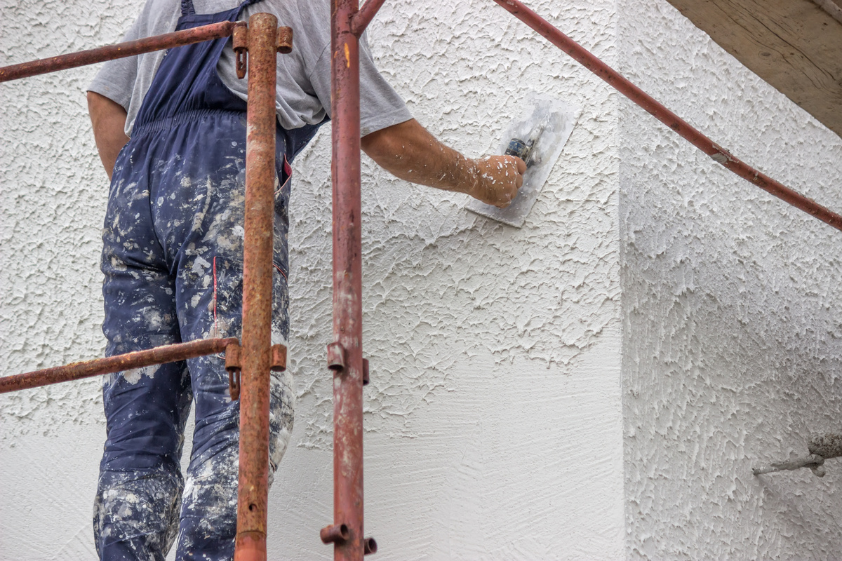 Exterior wall rendering and plastering